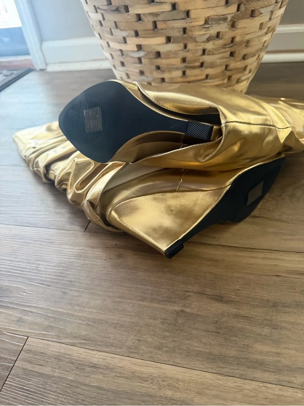 Metallic Gold Slouch Knee-High Women's Boots